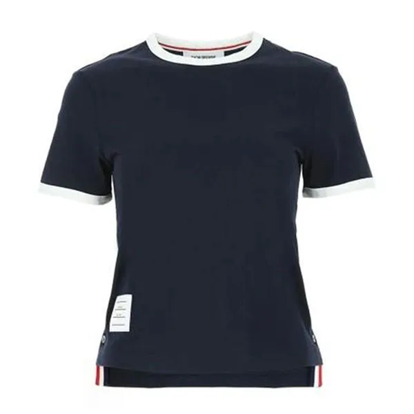 Áo Phông Nữ Thom Browne Cotton T-Shirt FJS075A00042 415 Màu Xanh Navy Size 38
