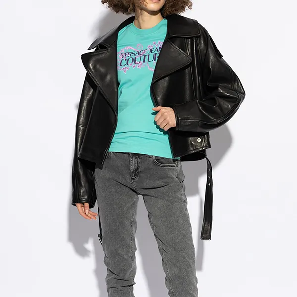 Áo Phông Nữ Versace Jeans Couture 77HAHE06 CJ02E 188 Màu Xanh Size XS