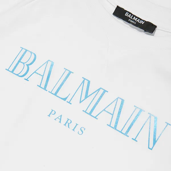 Áo Phông Trẻ Em Balmain Logo Tshirt BW8P21 Z0116 Màu Trắng Size 12