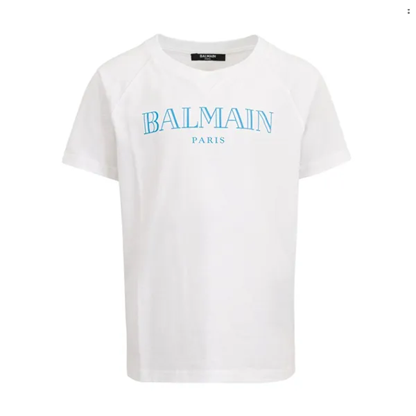 Áo Phông Trẻ Em Balmain Logo Tshirt BW8P21 Z0116 Màu Trắng Size 12