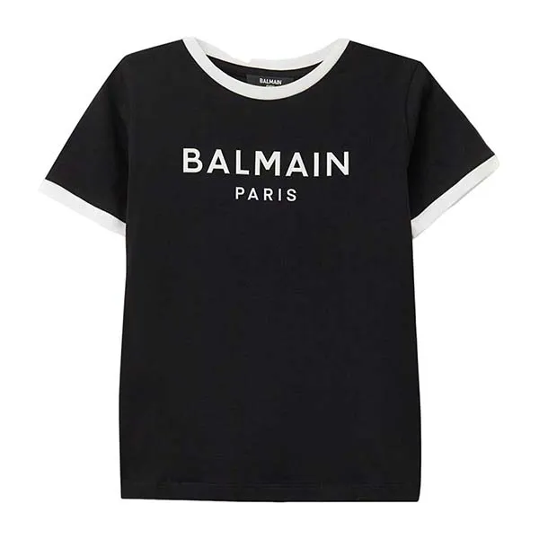 Áo Phông Trẻ Em Balmain T-Shirt BW8Q31 Z0082 Màu Đen Size 12