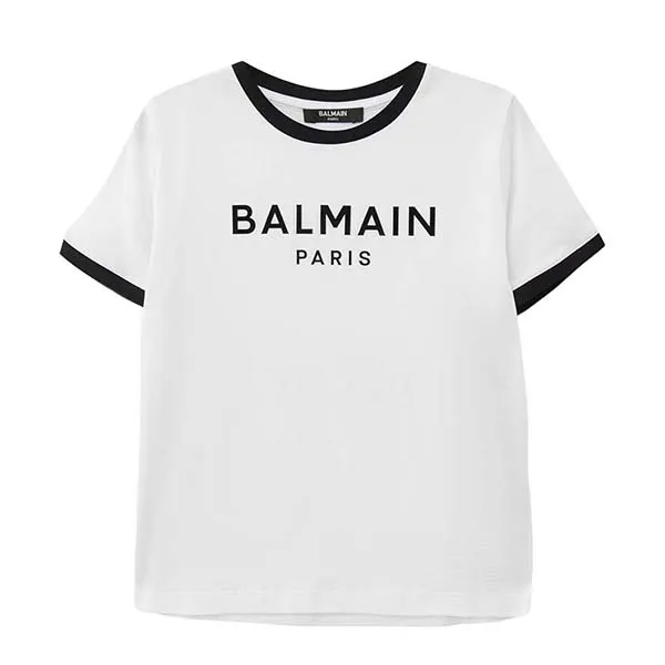 Áo Phông Trẻ Em Balmain T-Shirt BW8Q31 Z0082 Màu Trắng Size 12