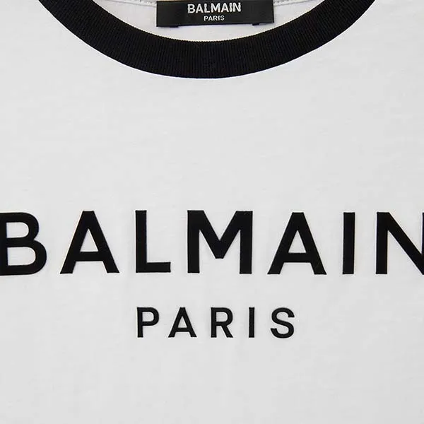 Áo Phông Trẻ Em Balmain T-Shirt BW8Q31 Z0082 Màu Trắng Size 12