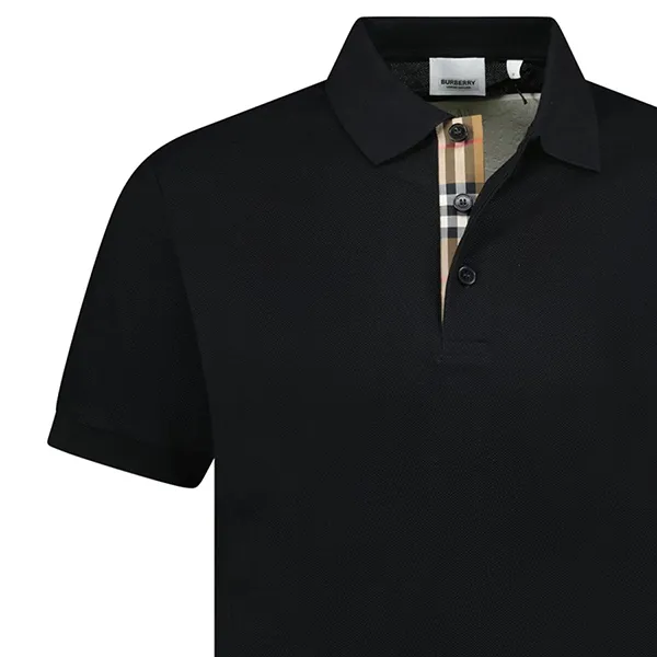 Áo Polo Nam Burberry Hartford Check Placket Polo Black Màu Đen Size S - Thời trang - Vua Hàng Hiệu