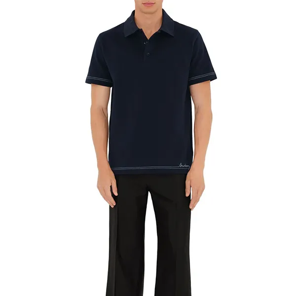 Áo Polo Nam Burberry Shirt Màu Xanh Navy Size XS