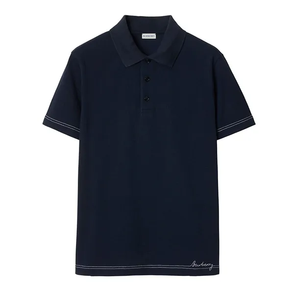 Áo Polo Nam Burberry Shirt Màu Xanh Navy Size XS