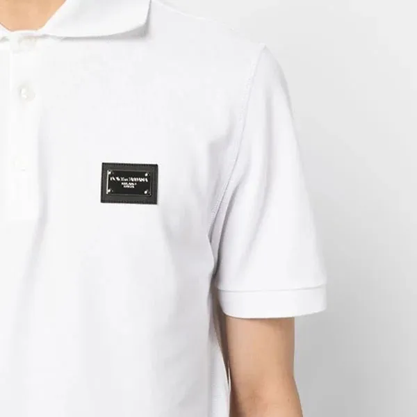 Áo Polo Nam Dolce & Gabbana D&G Cotton Piqué With Branded Tag G8PL4TG7F2HW0800 Màu Trắng Size 50 - Thời trang - Vua Hàng Hiệu
