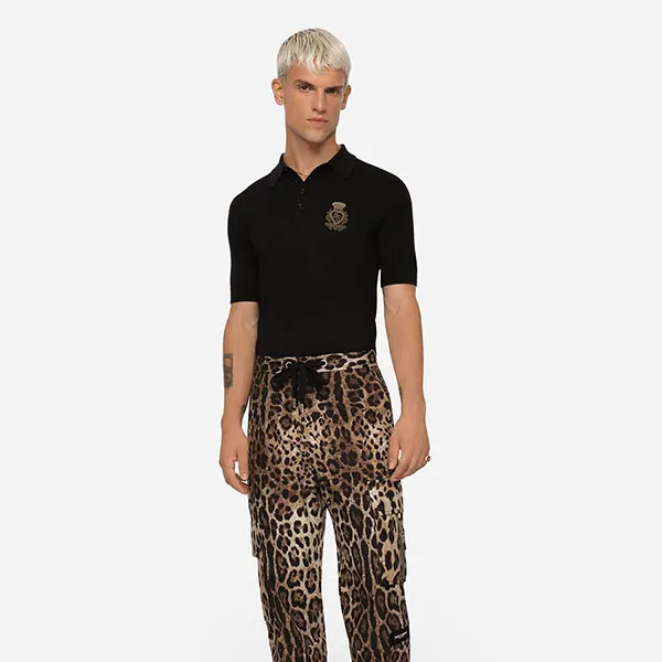 Áo Polo Nam Dolce & Gabbana D&G Embroidery Logo Crown Màu Đen Size 44