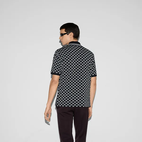 Áo Polo Nam Gucci GC Piquet Jacquard Màu Xanh Đen Size S - Thời trang - Vua Hàng Hiệu