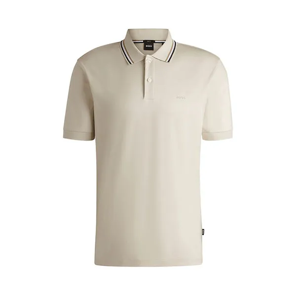 Áo Polo Nam Hugo Boss Embroidered Logo 50469360 131 Màu Kem Size L