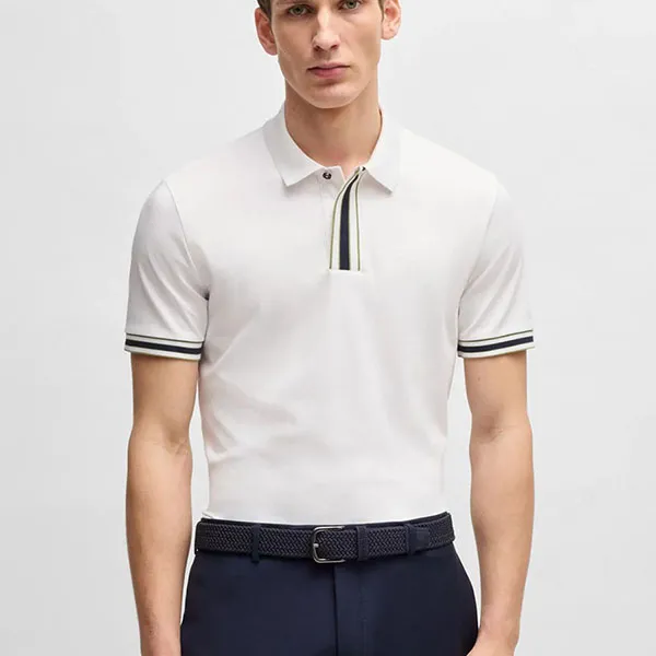 Áo Polo Nam Hugo Boss Interlock-Cotton Polo Shirt With Contrast Tipping 50486186 100 Màu Trắng Size L - Thời trang - Vua Hàng Hiệu