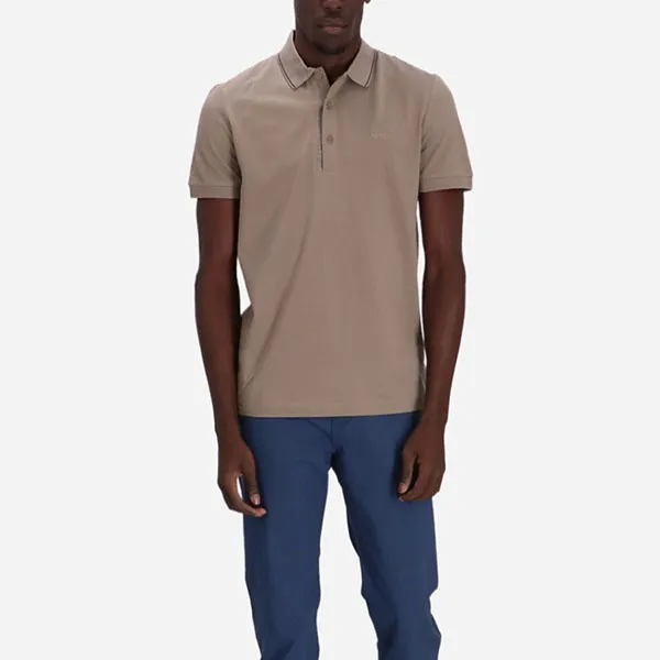 Áo Polo Nam Hugo Boss Men's Stretch Cotton Slim Fit Buttoned Polo Collar T Shirt 50506195 334 Màu Nâu Size S