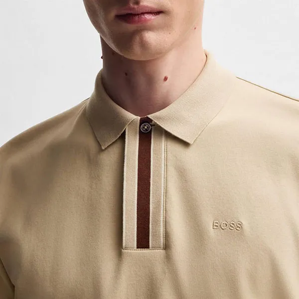 Áo Polo Nam Hugo Boss Parlay 50486186 275 Màu Be Size S
