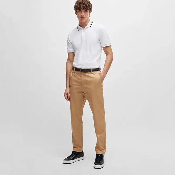 Áo Polo Nam Hugo Boss With Striped Collar 50469360 100 Màu Trắng Size L - Thời trang - Vua Hàng Hiệu