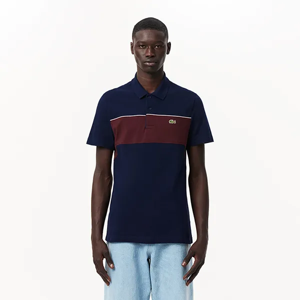 Áo Polo Nam Lacoste Men's Regular Fit L.12.12 Colorblock PH2847 51 IE3 Màu Navy/Đỏ Size 3