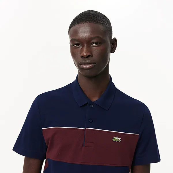 Áo Polo Nam Lacoste Men's Regular Fit L.12.12 Colorblock PH2847 51 IE3 Màu Navy/Đỏ Size 3