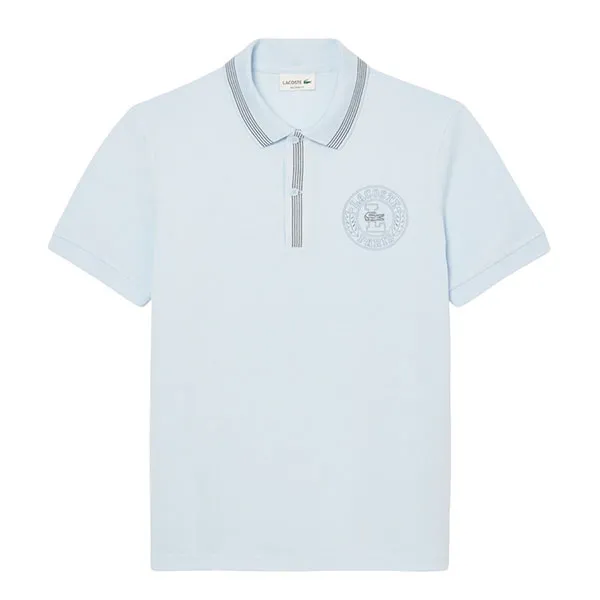 Áo Polo Nam Lacoste Puff Print Short Sleeve PH2527 T01 Màu Xanh Nhạt Size 3 - Thời trang - Vua Hàng Hiệu