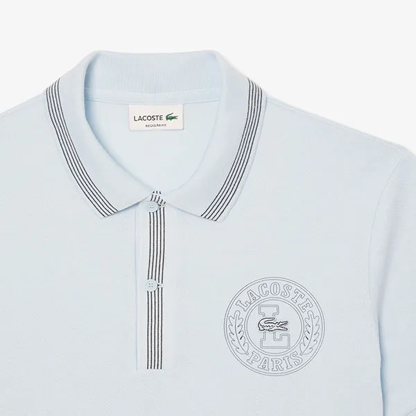 Áo Polo Nam Lacoste Puff Print Short Sleeve PH2527 T01 Màu Xanh Nhạt Size 3 - Thời trang - Vua Hàng Hiệu