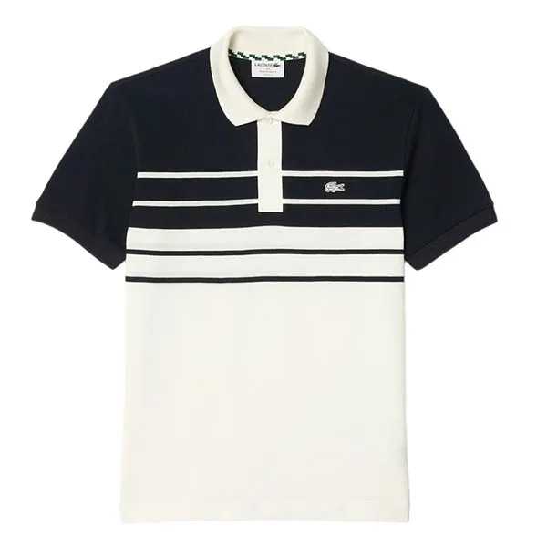 Áo Polo Nam Lacoste Shirt Colourblock PH8135 GA3 Màu Xanh Trắng Size 4