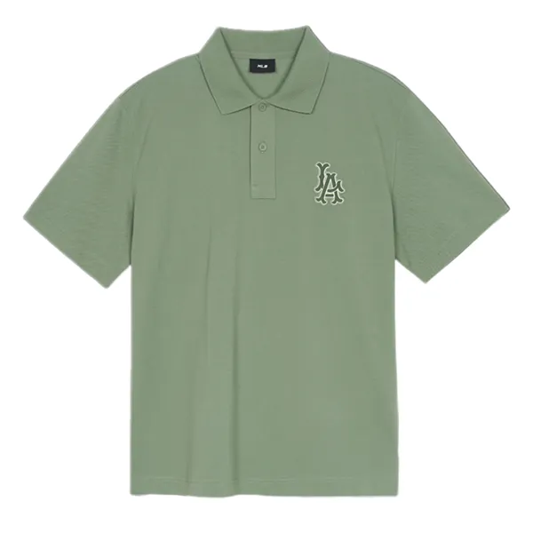 Áo Polo Nam MLB Basic Coopers Logo Overfit Collar T-Shirt LA Angels 3APQB0353-41KAP Màu Xanh Khaki Size S