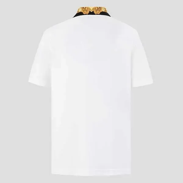 Áo Polo Nam Versace White Logo Polo Shirt 1012260 Màu Trắng Size S
