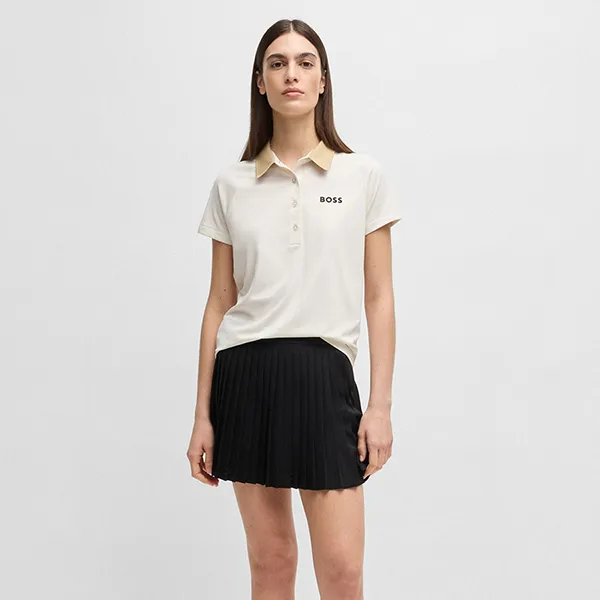 Áo Polo Nữ Hugo Boss Colour-Blocked Active Polo Shirt With Logo Detail 50540217 118 Màu Trắng Size S - Thời trang - Vua Hàng Hiệu