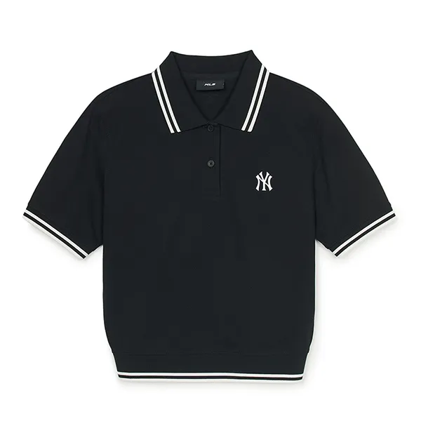 Áo Polo Nữ MLB Basic Crop Polo New York Yankees 3FPQB0253-50BKS Màu Đen Size XS
