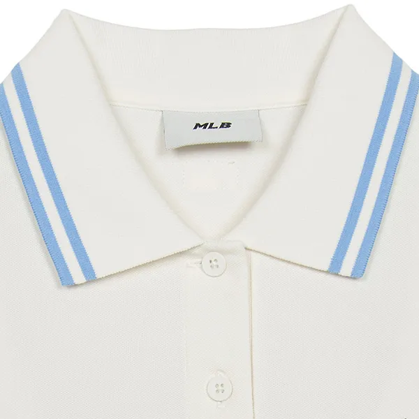 Áo Polo Nữ MLB Basic Crop Polo New York Yankees 3FPQB0253-50IVS Màu Trắng Kem Size M - Thời trang - Vua Hàng Hiệu