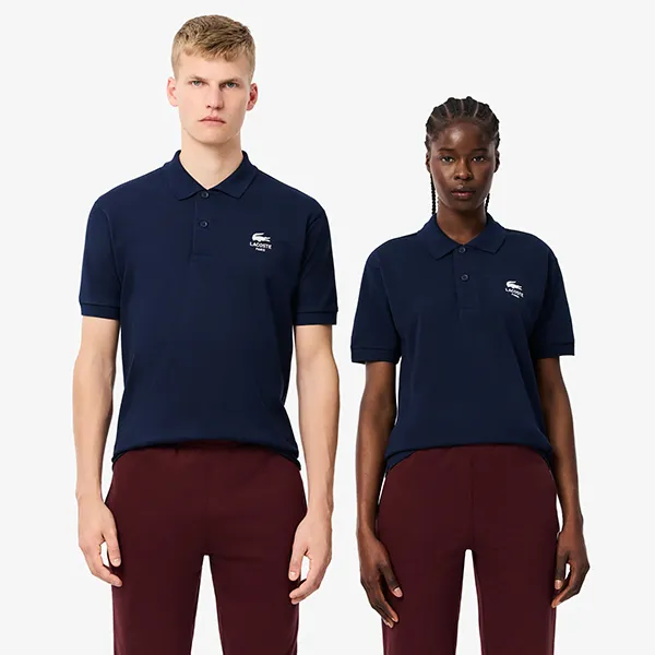 Áo Polo Unisex Lacoste Classic Fit Signature Print L.12.12 Polo Shirt PH2723 51 166 Màu Xanh Navy Size 3
