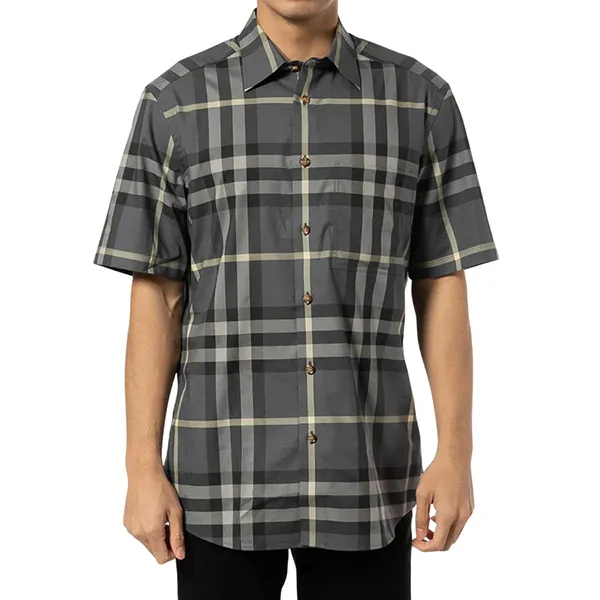 Áo Sơ Mi Nam Burberr Short-Sleeves Shirt 8809290 Màu Xám Size S - Thời trang - Vua Hàng Hiệu