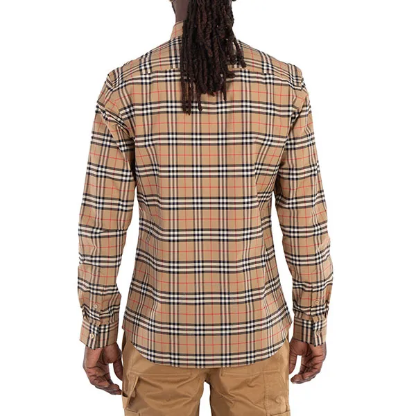Áo Sơ Mi Nam Burberry Small Scale Check Stretch Cotton Shirt 8020966 Màu Nâu Nhạt Size XS - Thời trang - Vua Hàng Hiệu
