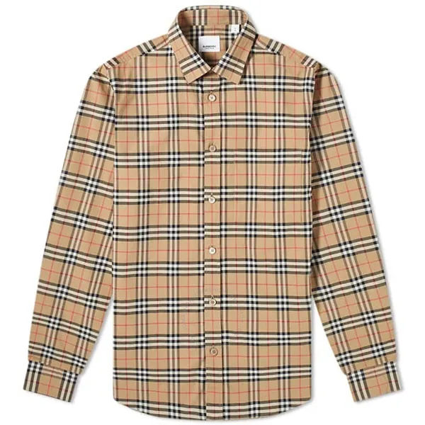Áo Sơ Mi Nam Burberry Small Scale Check Stretch Cotton Shirt 8020966 Màu Nâu Nhạt Size XS - Thời trang - Vua Hàng Hiệu