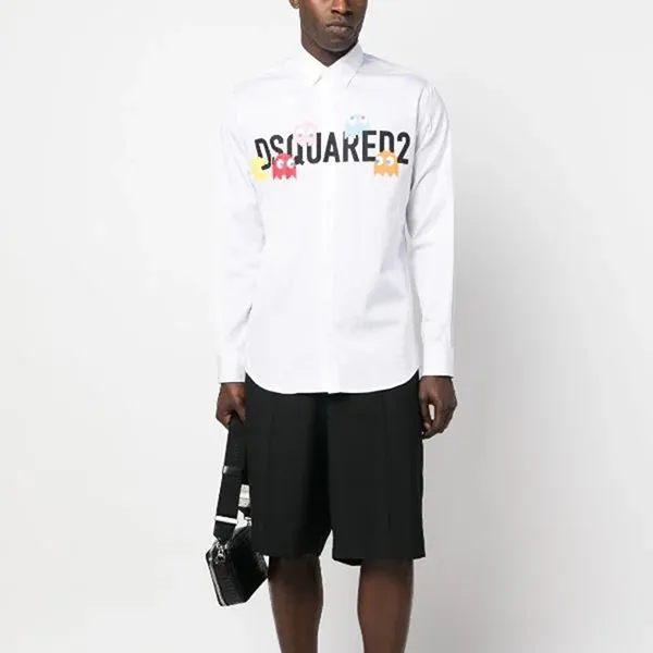 Áo Sơ Mi Nam Dsquared2 Logo Print Long Sleeve Cotton Shirt White S71DM0671 Màu Trắng Size 44 - Thời trang - Vua Hàng Hiệu