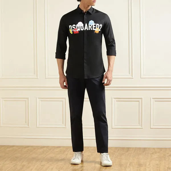 Áo Sơ Mi Nam Dsquared2 Men Black Prints Casual Shirts 0105007235A23006 Màu Đen Size 42 - Thời trang - Vua Hàng Hiệu