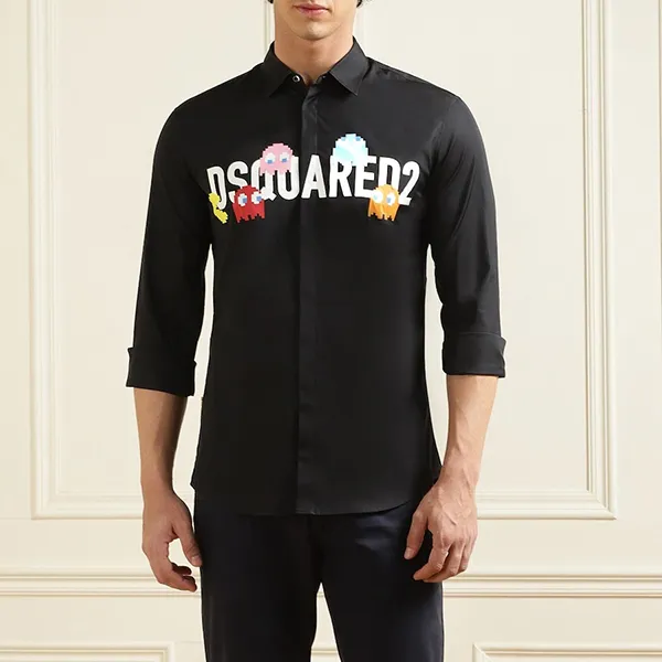 Áo Sơ Mi Nam Dsquared2 Men Black Prints Casual Shirts 0105007235A23006 Màu Đen Size 42 - Thời trang - Vua Hàng Hiệu