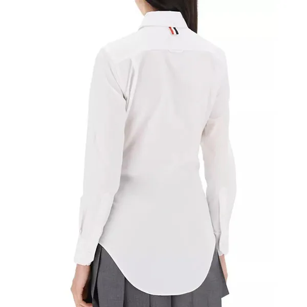 Áo Sơ Mi Nữ Thom Browne Fitted Poplin Shirt FLL005E03113 100 Màu Trắng Size 40