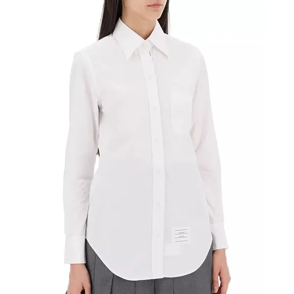 Áo Sơ Mi Nữ Thom Browne Fitted Poplin Shirt FLL005E03113 100 Màu Trắng Size 40