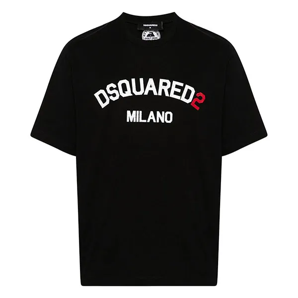 Áo Thun Nam DSquared2 Cotton T-Shirt With Printed Logo Màu Đen Size S - Thời trang - Vua Hàng Hiệu