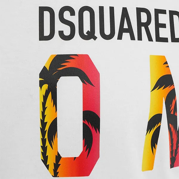 Áo Thun Nam DSquared2 Men's Icon Sunset Cool Round Neck Short Sleeve T-Shirt S79GC0065 Màu Trắng Size M - Thời trang - Vua Hàng Hiệu