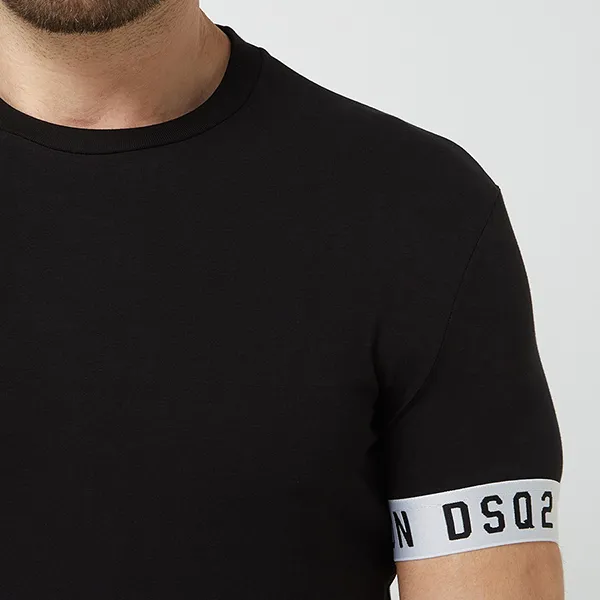 Áo Thun Nam Dsquared2 Mit Stretch-Anteil In Black D9M3S3450 TShirt Màu Đen Size M