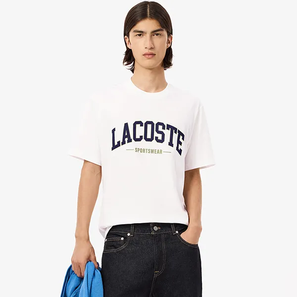 Áo Thun Nam Lacoste TH6565 51 001 Tshirt Màu Trắng Size 4