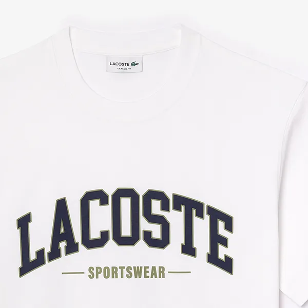 Áo Thun Nam Lacoste TH6565 51 001 Tshirt Màu Trắng Size 4