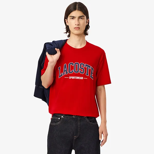 Áo Thun Nam Lacoste TH6565 51 240 Tshirt Màu Đỏ Size 4