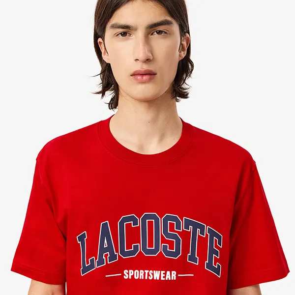 Áo Thun Nam Lacoste TH6565 51 240 Tshirt Màu Đỏ Size 4
