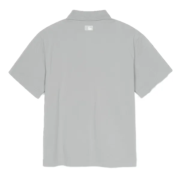 Áo Polo Nam MLB Basic Coopers Logo Overfit Collar T-Shirt New York Yankees 3APQB0353-50GRL Màu Xám Size S