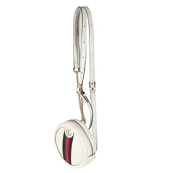 Balo Nữ Gucci White Calfskin Ophidia Mini Round Backpack Màu Trắng - Túi xách - Vua Hàng Hiệu