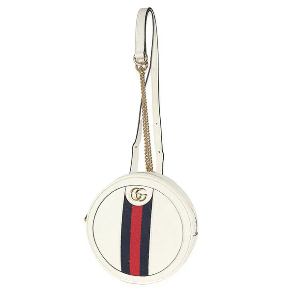 Balo Nữ Gucci White Calfskin Ophidia Mini Round Backpack Màu Trắng - Túi xách - Vua Hàng Hiệu