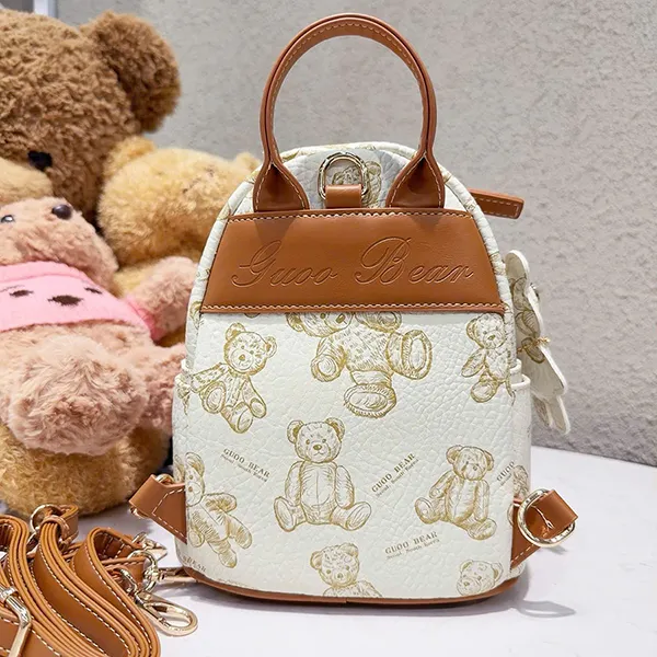 Balo Nữ Guoo Bear Gấu TN1325 Màu Trắng