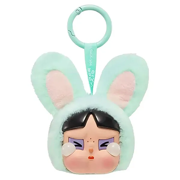 Móc Khóa Pop Mart Crybaby x Powerpuff Girls Series Vinyl Face Plush Blind Box Bunny Buttercup Màu Xanh - Phụ kiện - Vua Hàng Hiệu