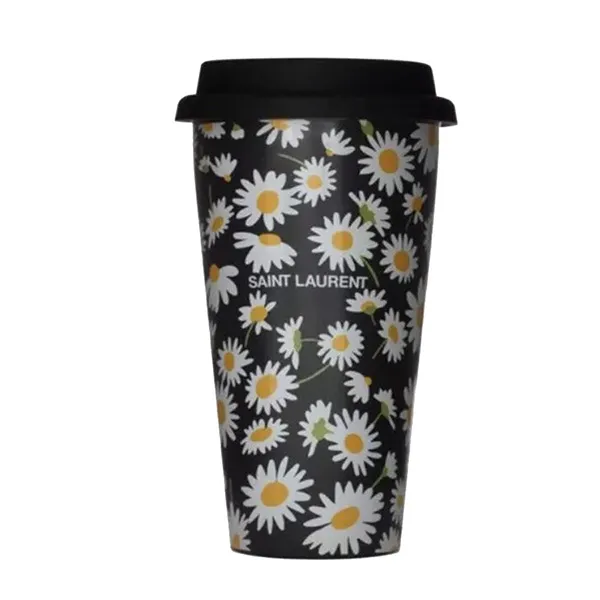 Bình Nước Yves Saint Laurent YSL Ceramic Màu Đen Hoạ Tiết - Cốc - Vua Hàng Hiệu